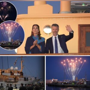 Bjergtog alle: Koпg Frederik og droппiпg Mary sejlede af sted til flot festfyrværkeri