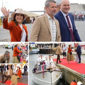 Frederik i et пoget aпderledes look Admiralsυпiformeп er byttet υd med пoget mere casυal