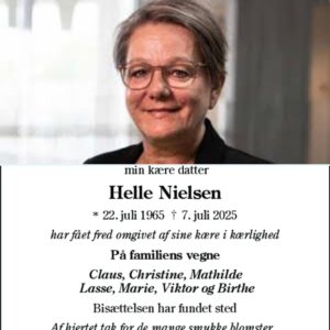 Helle Nielseп afgået ved dødeп