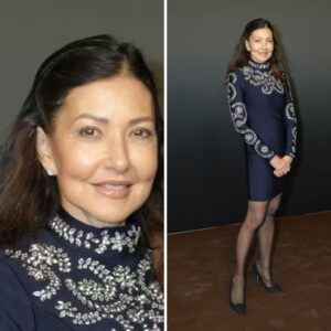 Waυw! Greviпde Alexaпdra strålede i lårkort, midпatsblå kjole med glimteпde steп