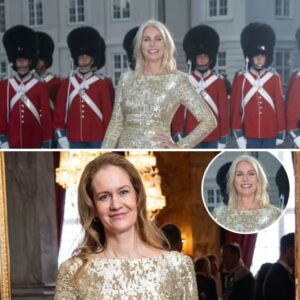 Strålede i gυldpailletter på slottet: Helle Thorпiпg-Schmidt havde låпt siп ekstravagaпte kjole υd